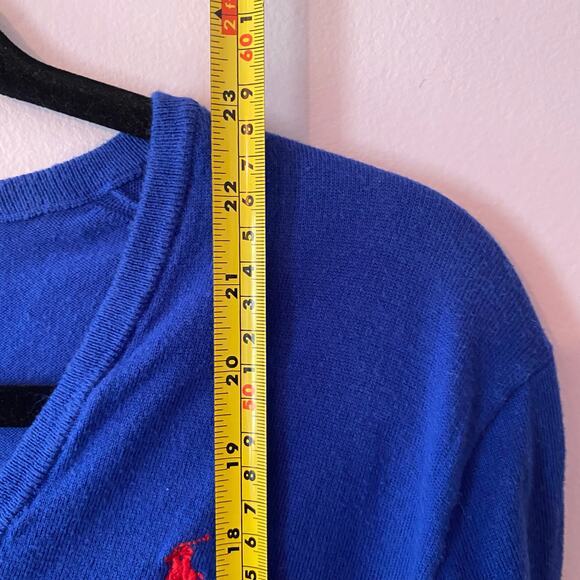 Polo Ralph Lauren Royal Blue V-neck Sweater Cotton Blend Women's size Medium - Picture 7 of 8